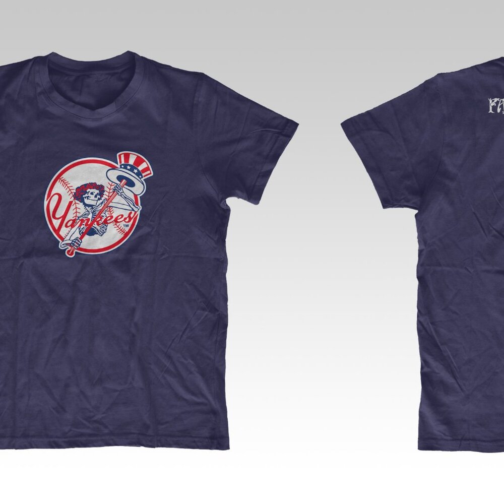 Grateful Dead New York Yankees Bertha stealie t-shirt dead forever jeter NWT